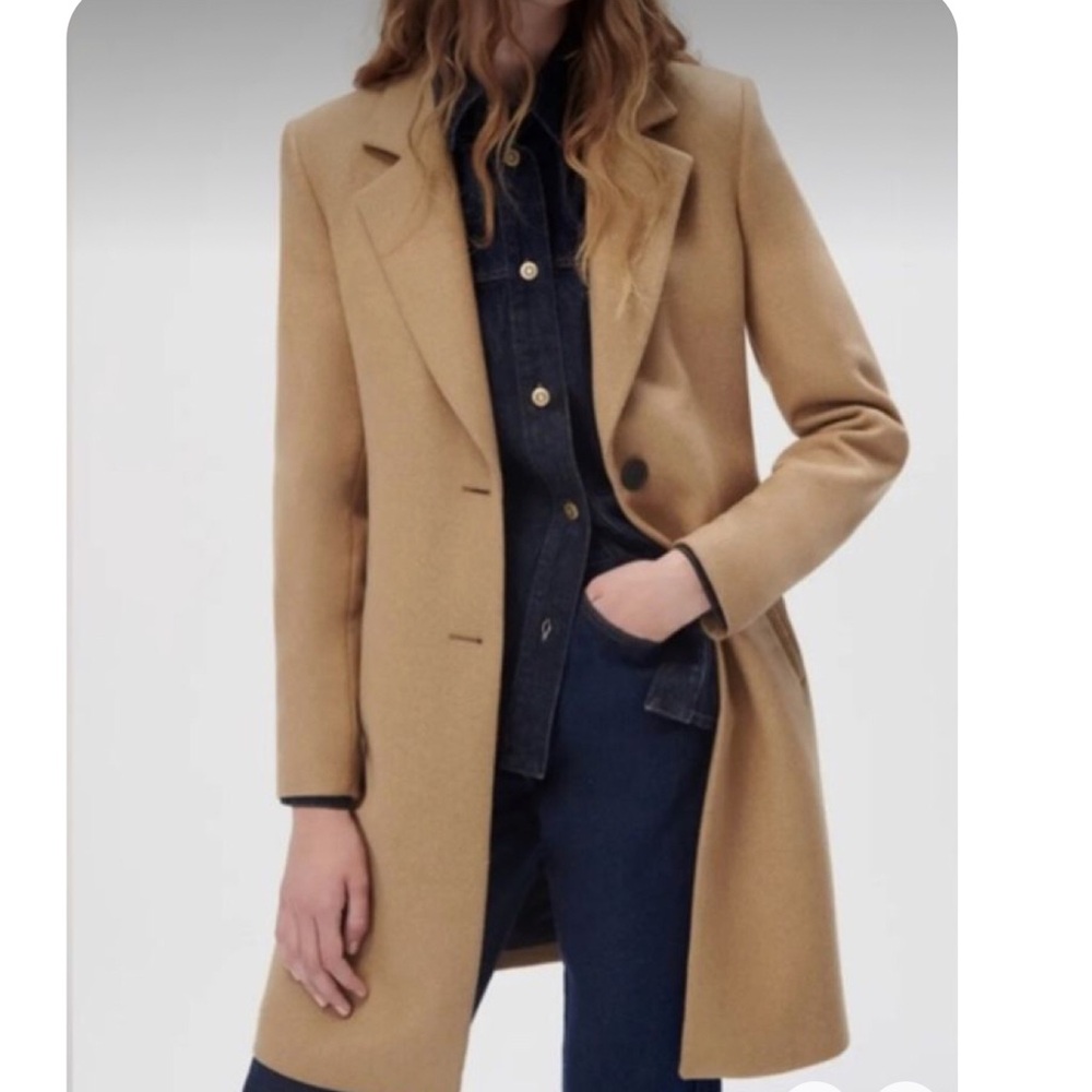Zara camel colored wool coat size XL
